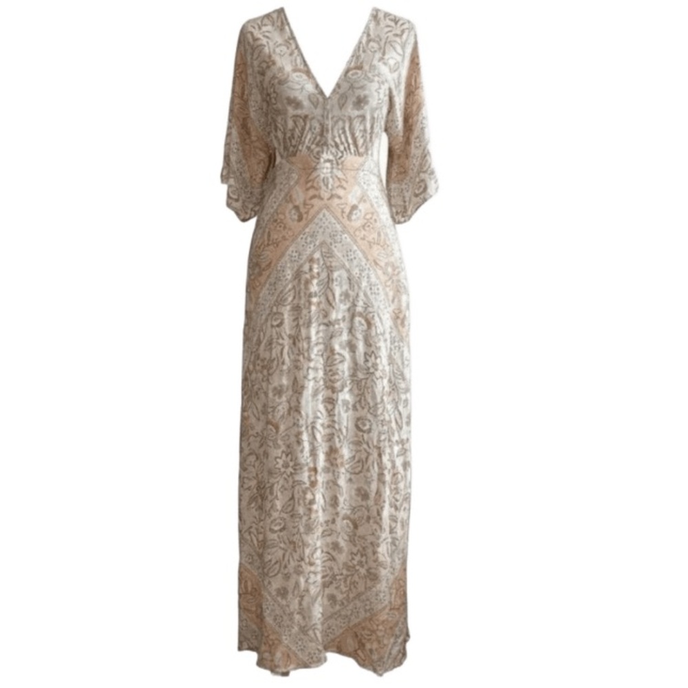 Spell Cream and Beige Floral Maxi Dress